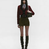 Red knitwear,full body view