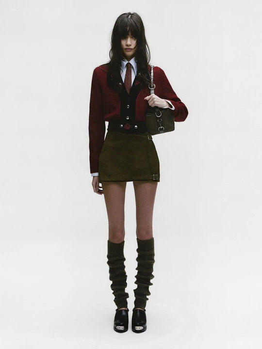 Red knitwear,full body view