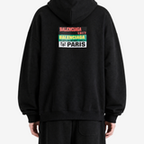 Black hoodie, full body view