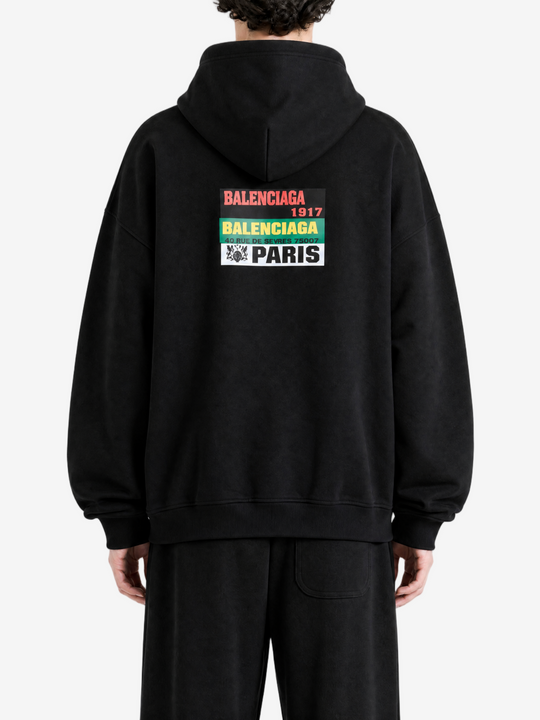 Black hoodie, full body view