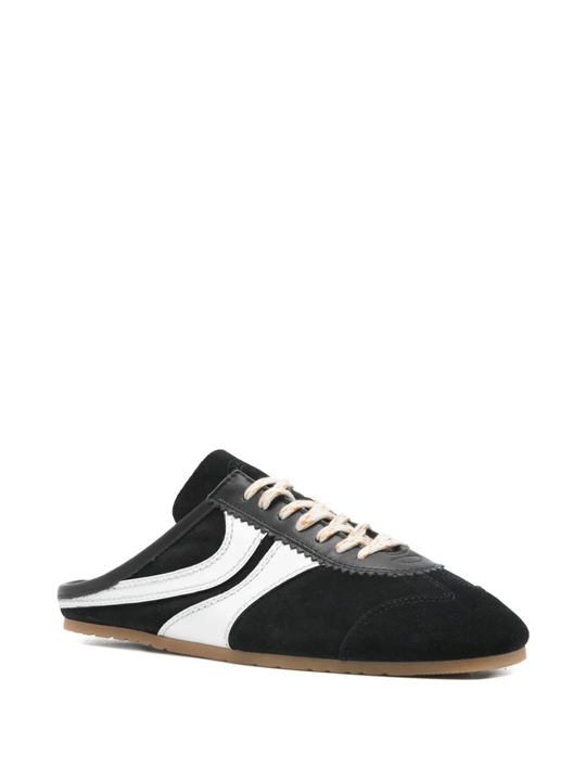 Black loafers-mules, side view