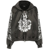 THUG CLUB - Men Six Riding Skull Zip-Up Hoodie