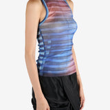 Blue top worn by a person, showing the top's fit