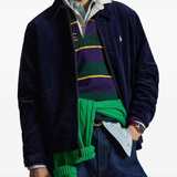 Blue jacket worn by a person, showing the blue jacket's fit