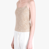 Tan top worn by a person, showing the top fit