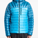 Blue sweats-hoodies worn by a person, showing the sweats-hoodies fit