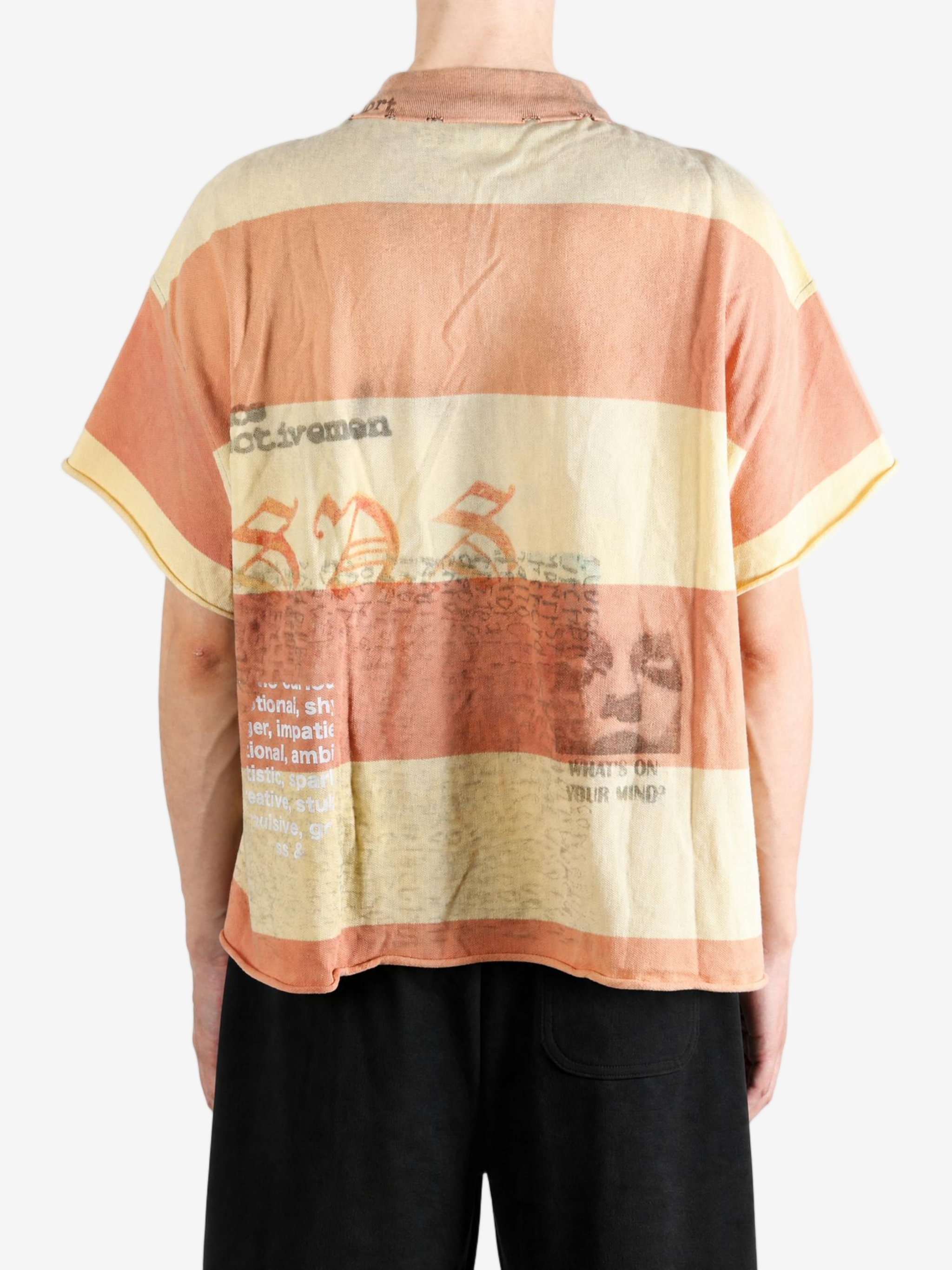 Orange t-shirt, full body view