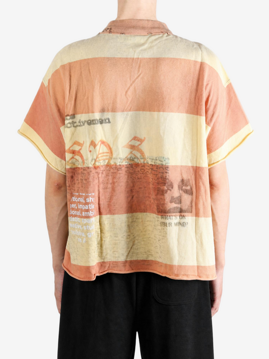 Orange t-shirt, full body view