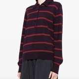 Purple sweater worn by a person, showing the sweater fit