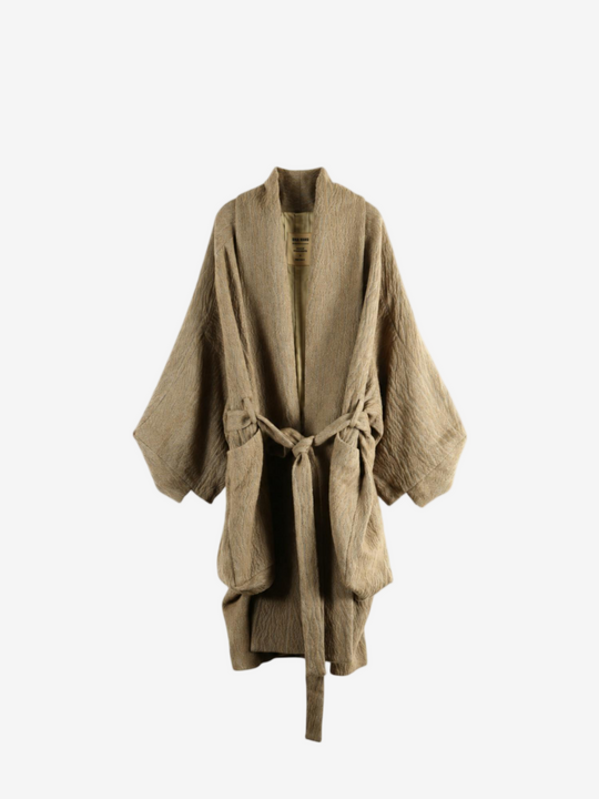 Tan jacket, front view