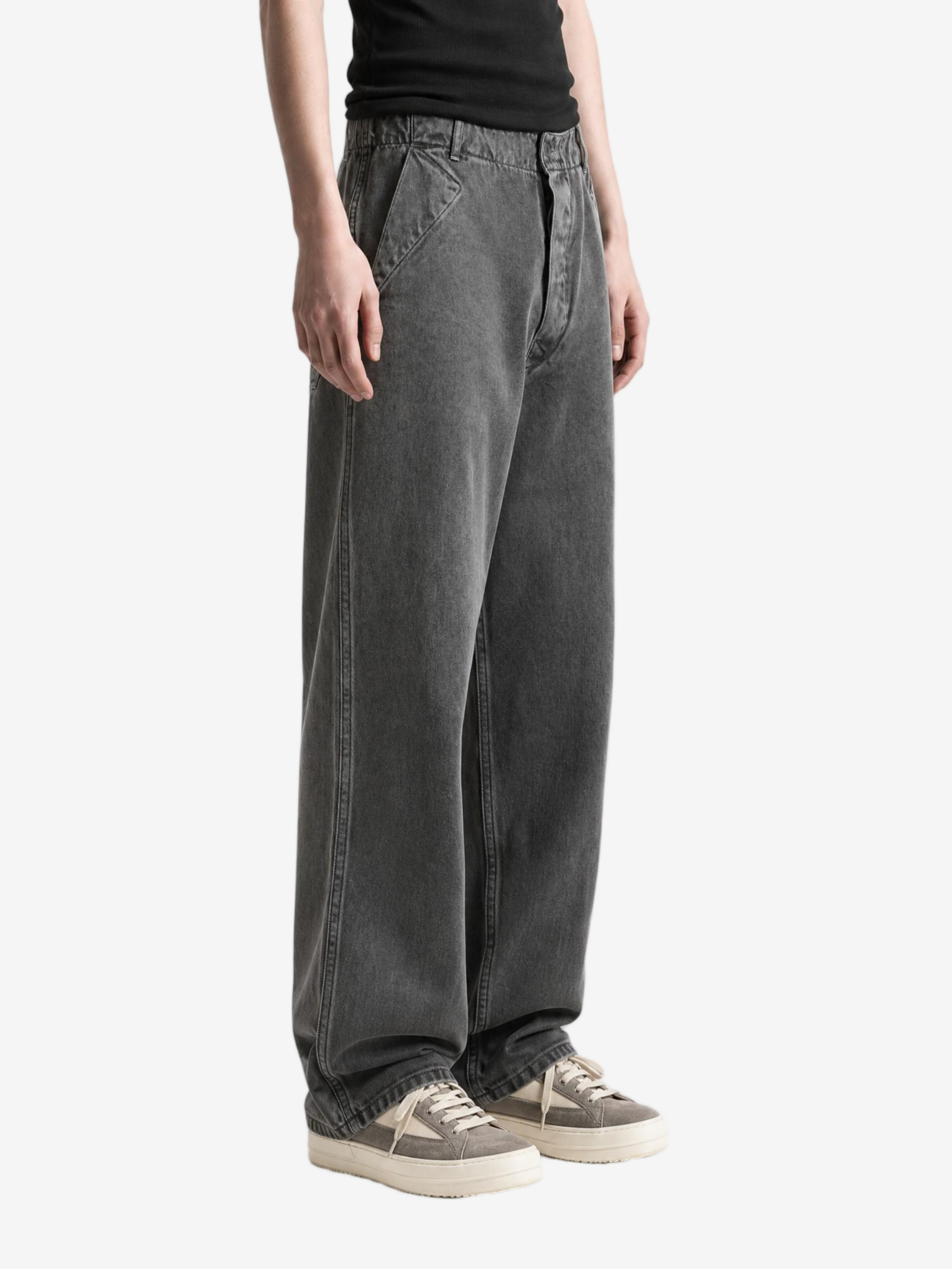 Black pants, full body view