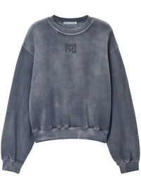 T BY ALEXANDER WANG - Women Essential Terry Crew W/ Puff Paint Logo Sweatshirt