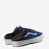 Blue sneakers, back view