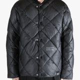 Black jackets-coats worn by a person, showing the fit