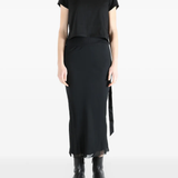 Black t-shirt, full body view
