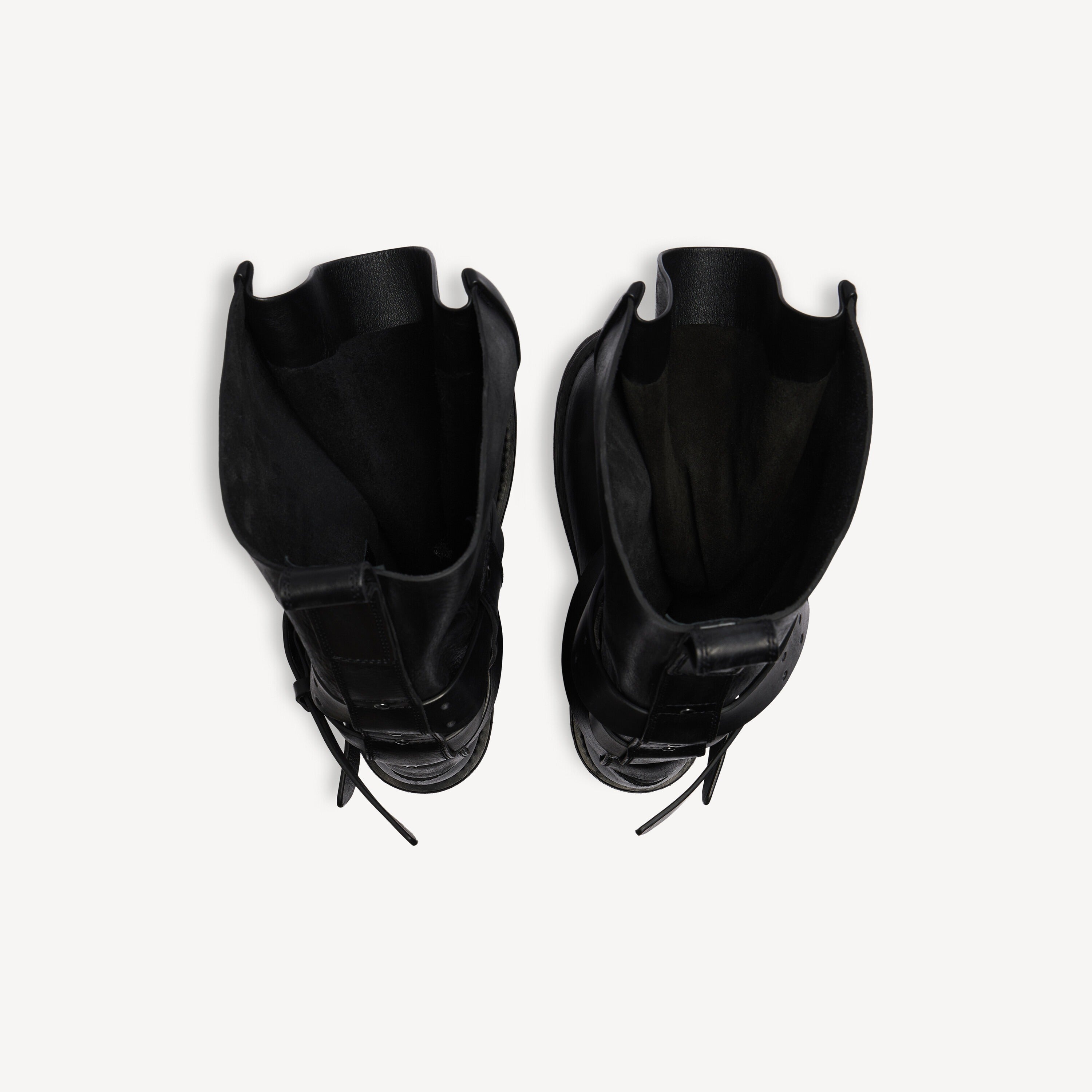 Black boot,top view