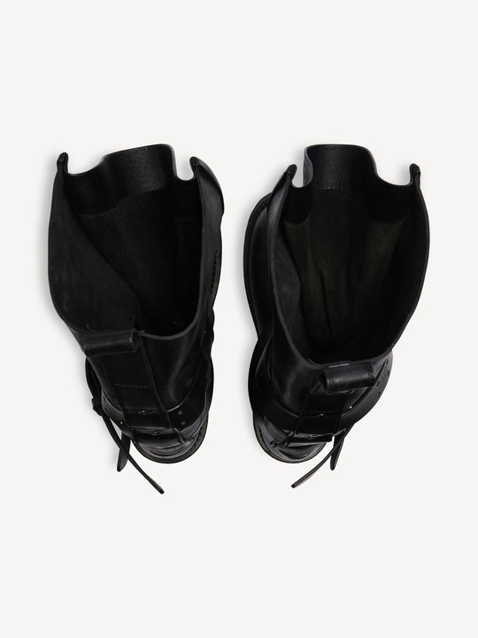 Black boot,top view