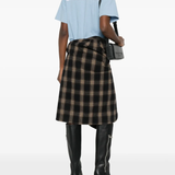 blue t-shirt, full body view