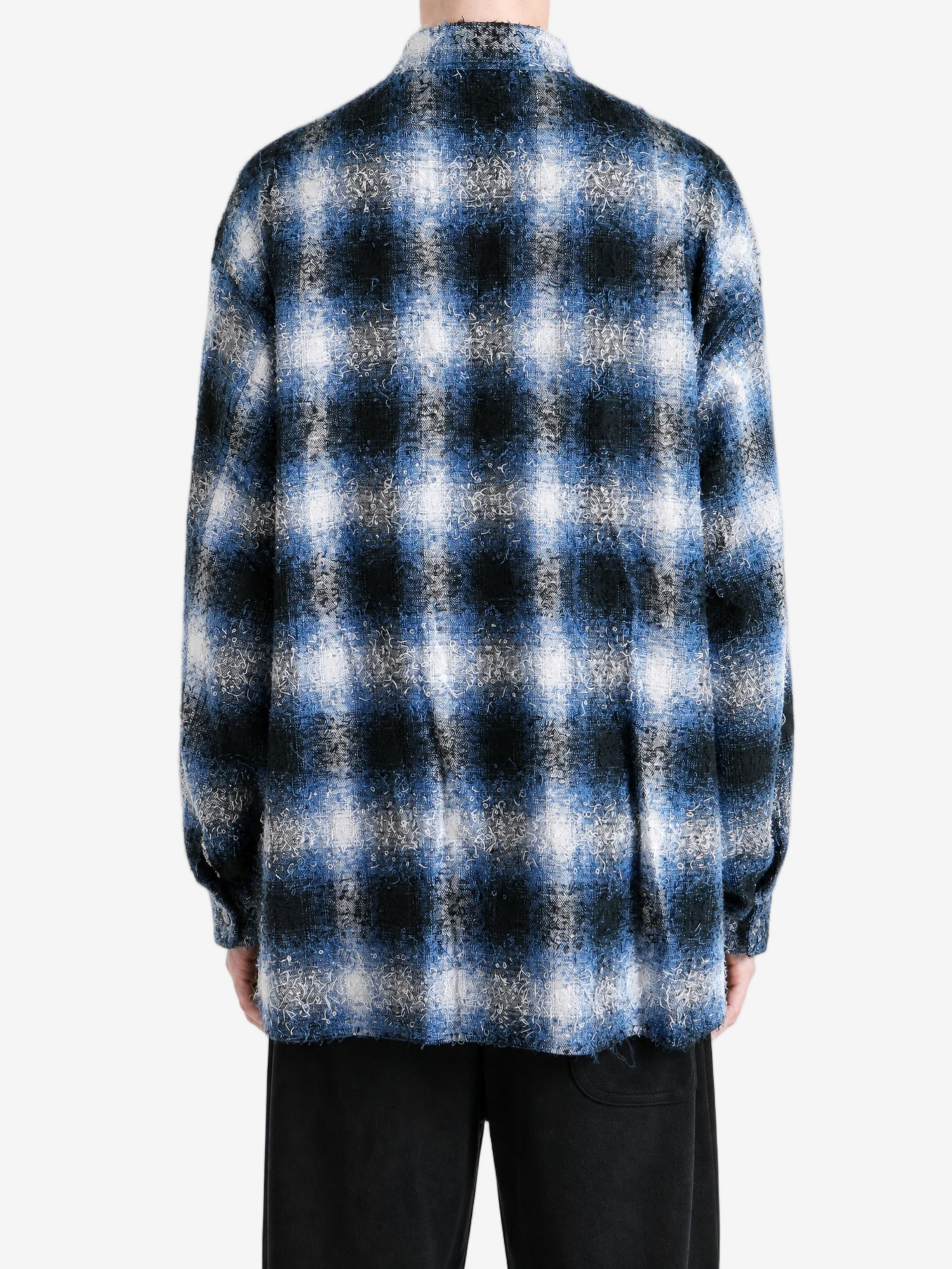 Blue shirt, full body view