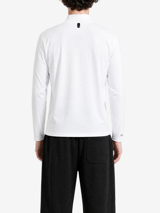 White hoodie, full body view