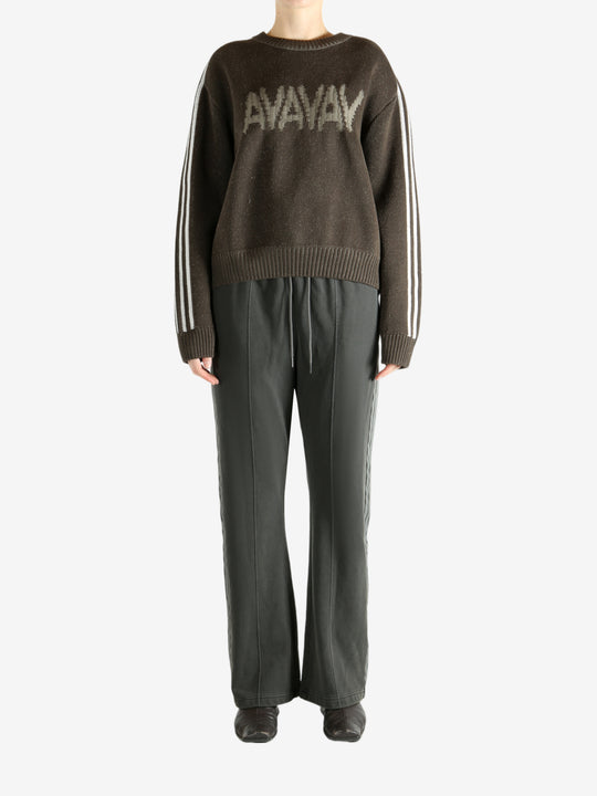 Brown sweater, full body view