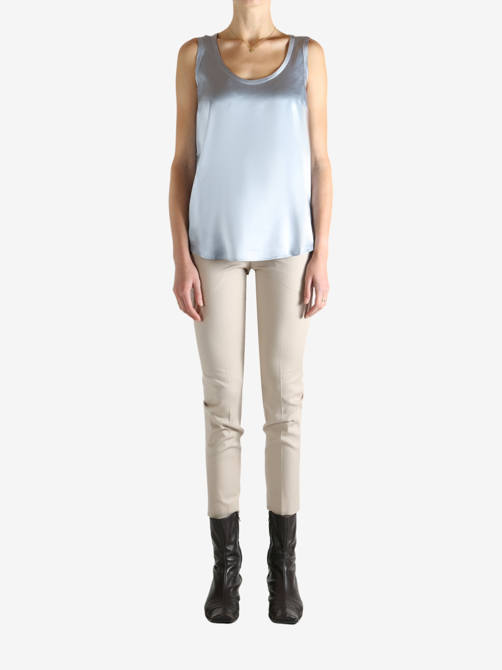 Grey t-shirts, full body view