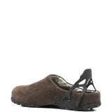 Brown mules, back view