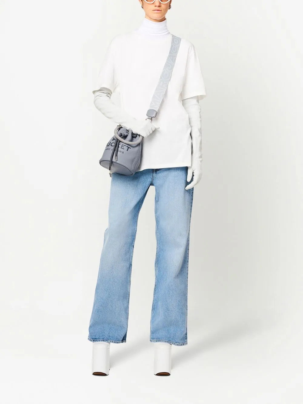 Grey accessories, full body view