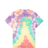 Tan t-shirt, back view