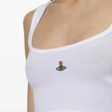 White top worn by a person, showing the top fit