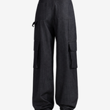 Grey pants, full body view