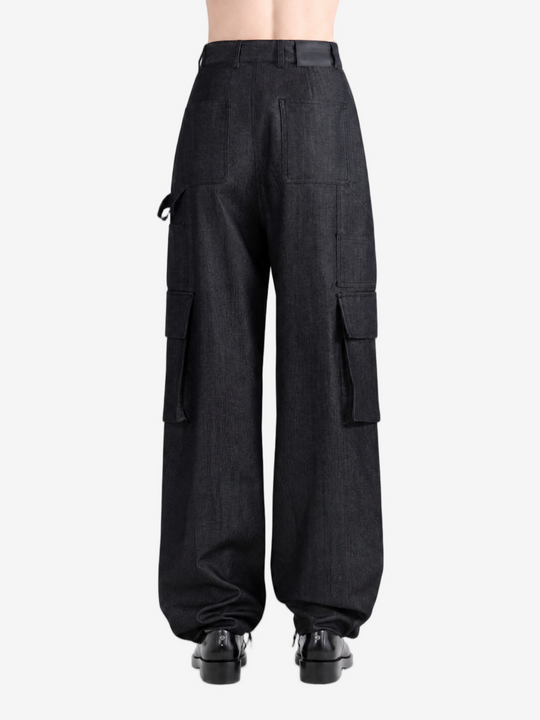 Grey pants, full body view