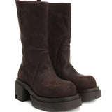 Brown boots, side view