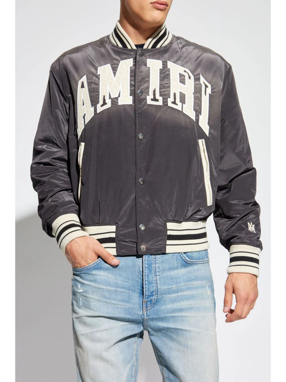Amiri Sun Faded Bomber Black