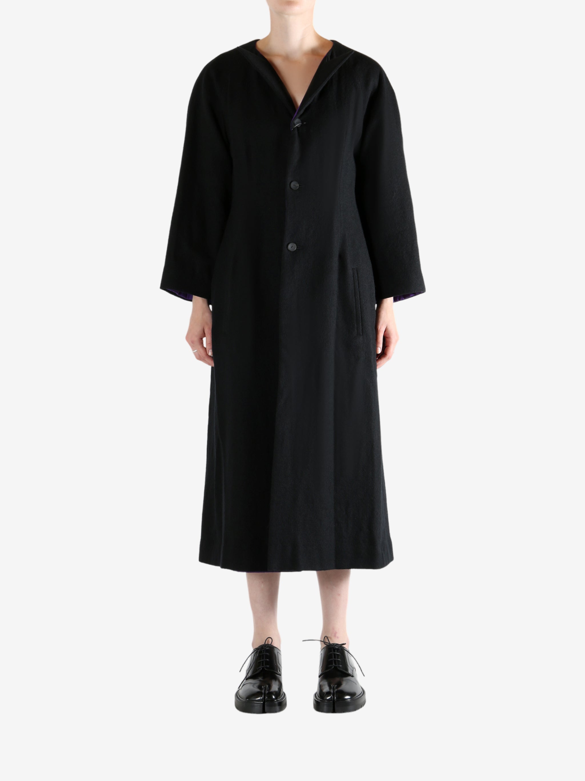 Black coat, full body view