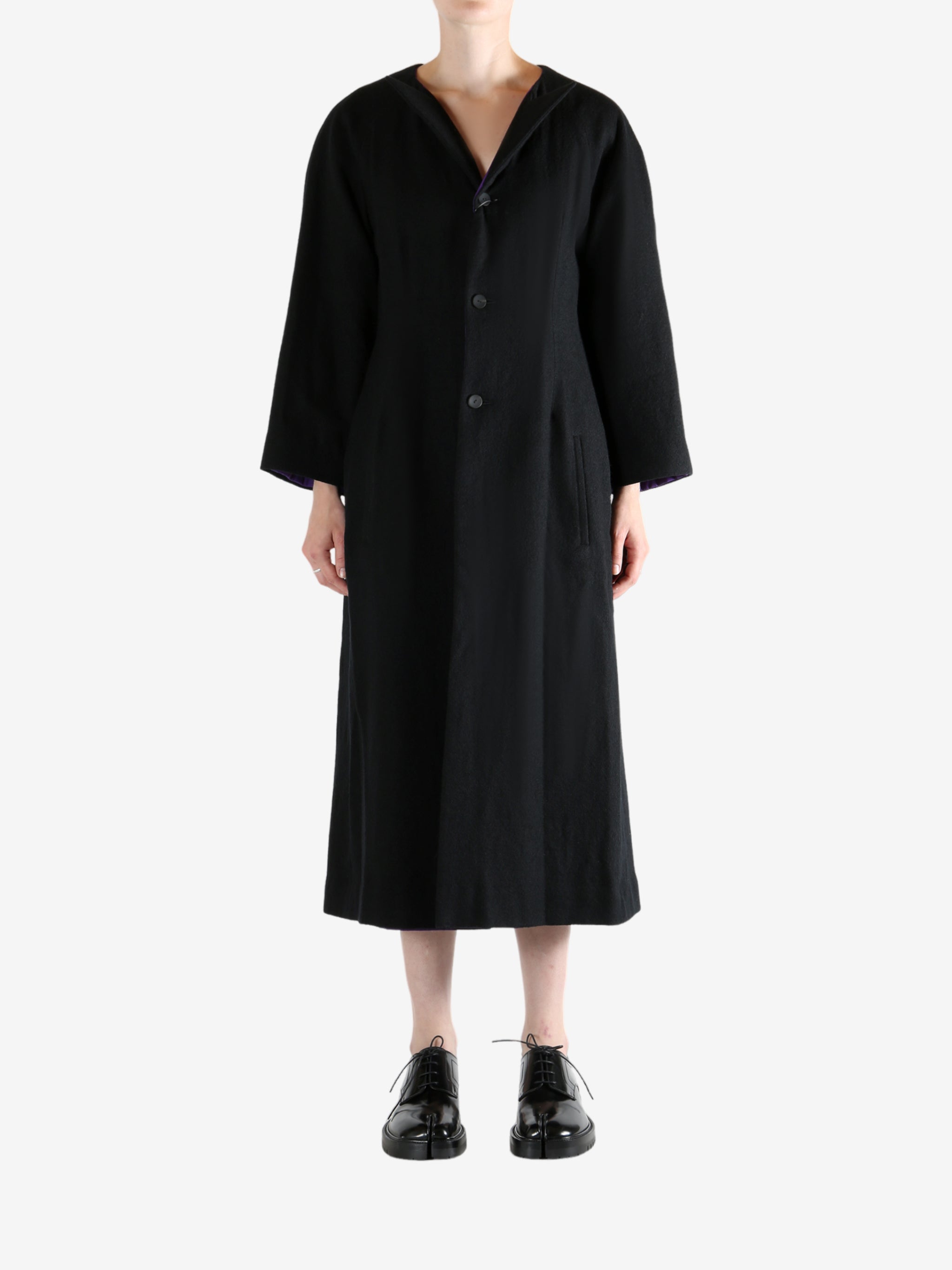 Black coat, full body view