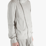 Grey t-shirts worn by a person, showing the t-shirts fit