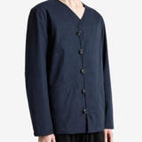 Navy knitwear, full body view