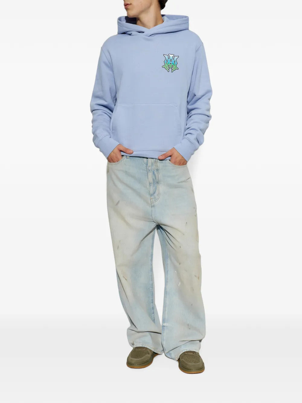 Green shoes, full body view