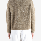 AURALEE - Women Low-Gauge Homespun Tweed Knit Boat-Neck Pullover
