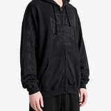 Black hoodie, full body view