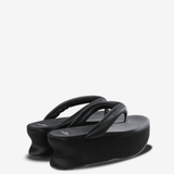 Black sandals, side view