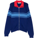Blue knitwear, front view