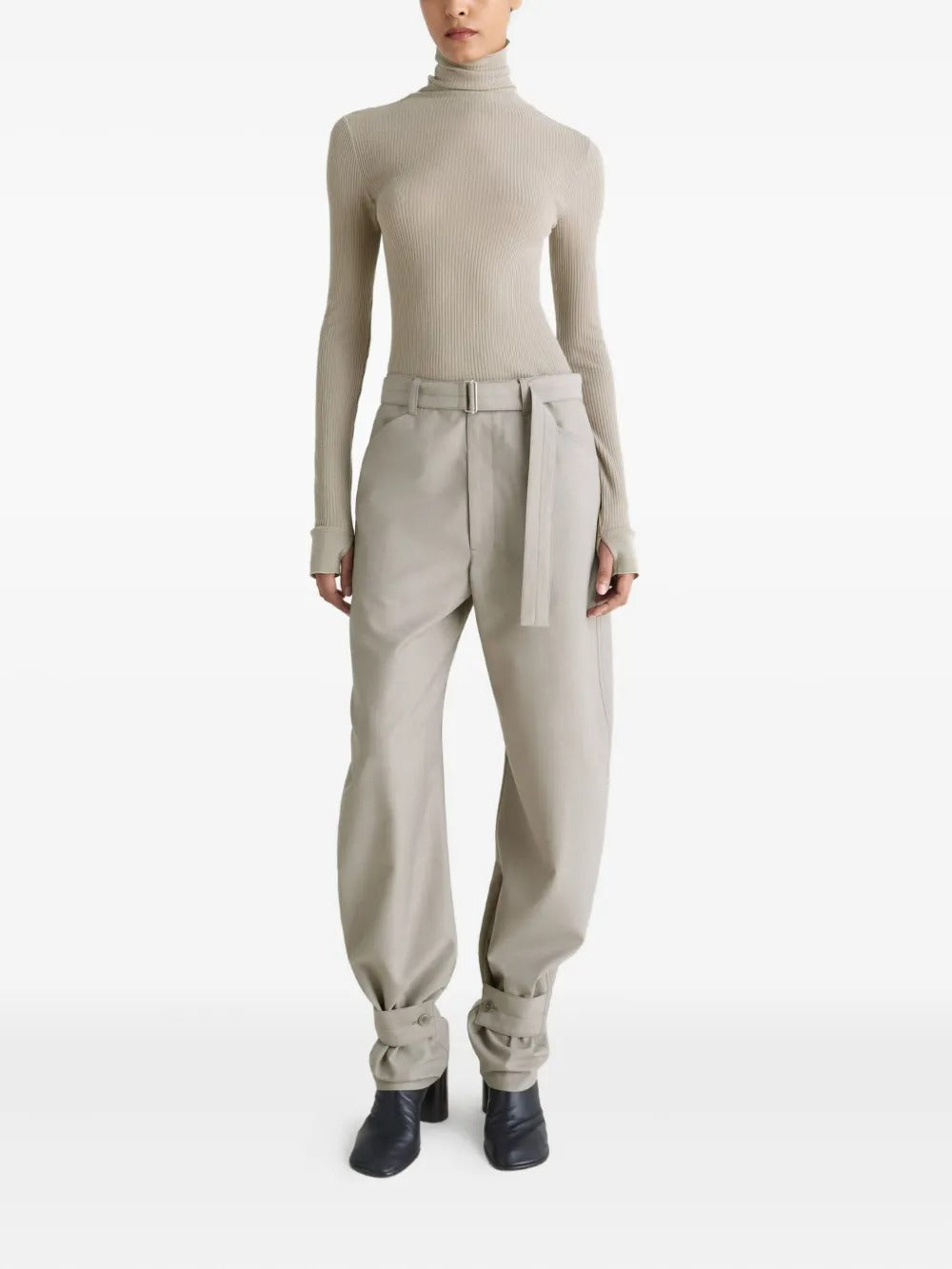 Tan top, full body view