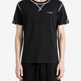 Black t-shirt, full body view