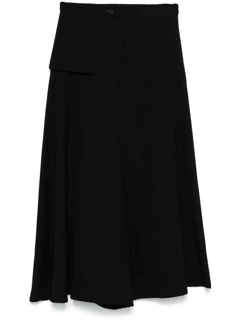 YOHJI YAMAMOTO - Women Wool Gabardine Layered Pants