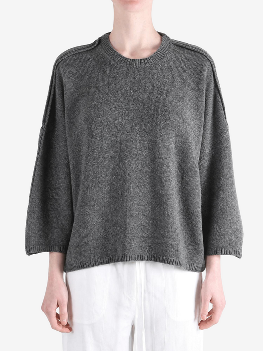 Grey knitwear, front view