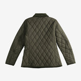 Green coat, back view