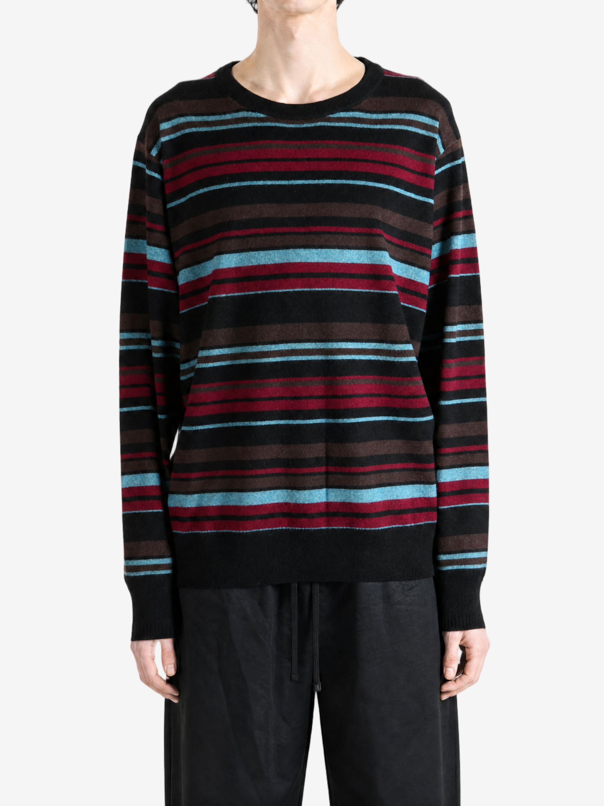 Black knitwear, full body view