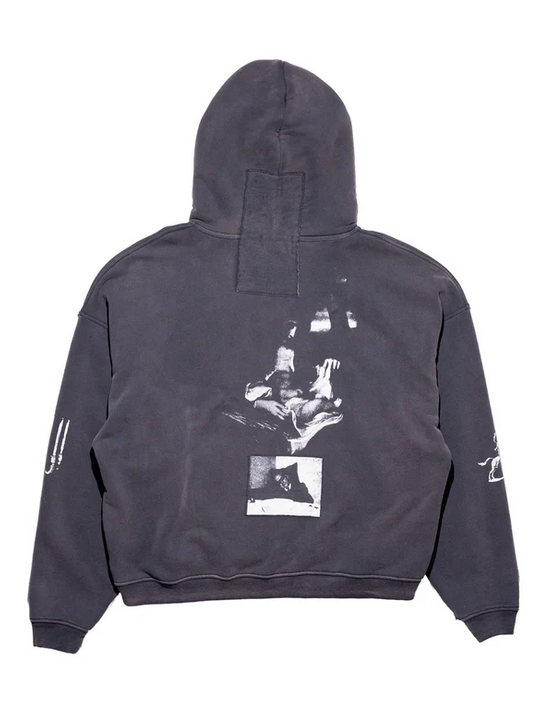 Black hoodie, back view